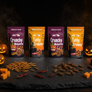 Halloween Dare Box — 4 packs – two cheddar mealworms and two BBQ crickets
